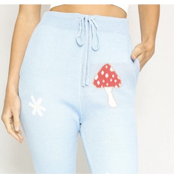 New miss sparkling sweater knit pants mushroom joggers so S M L XL - Picture 3 of 3